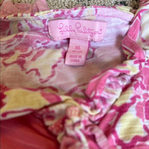Lilly Pulitzer floral pink dress size 12-14 - Picture 2 of 5